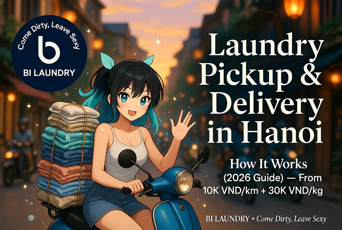 Laundry Pickup and Delivery in Hanoi — Bi Laundry anime illustration