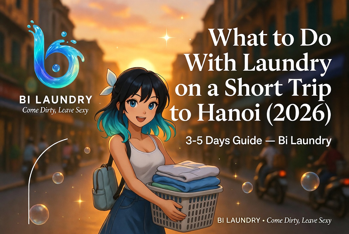 What to Do With Laundry on a Short Trip to Hanoi — Bi Laundry anime illustration